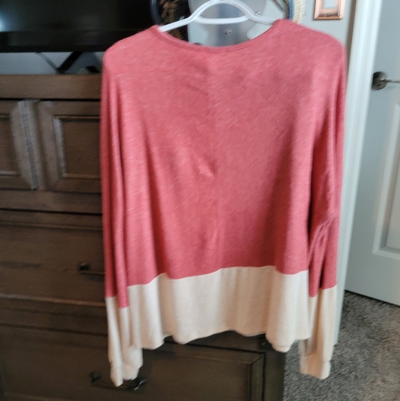 Pink Lily Pink Colorblock Sweater- - Picture 2 of 7